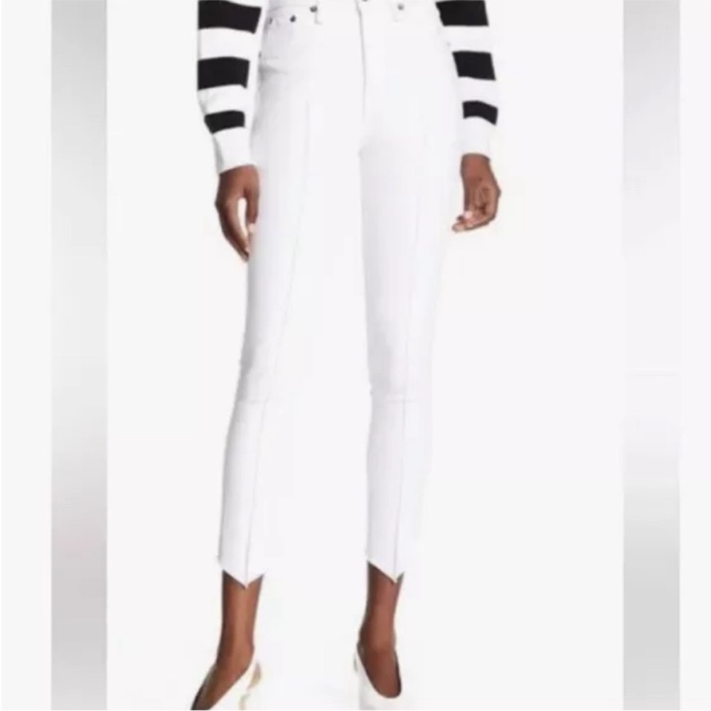 RAG & BONE High Rise Ankle Skinny Jeans In White size 28 $225 retail NWT